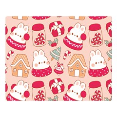 Cute Christmas Cartoon Premium Plush Fleece Blanket (large)