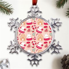 Cute Christmas Cartoon Metal Large Snowflake Ornament