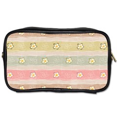 Stripes Floral Designs Toiletries Bag (one Side) by designsbymallika