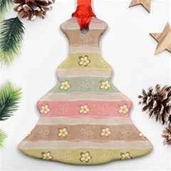 Stripes Floral Designs Ornament (christmas Tree) 