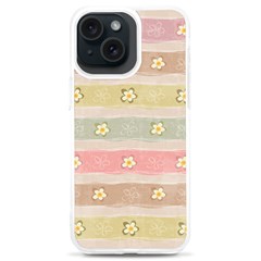 Stripes Floral Designs Iphone 15 Plus Tpu Uv Print Case