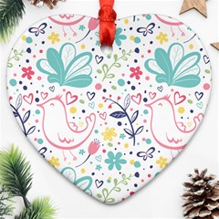 Cute Bird Pattern Ornament (heart)