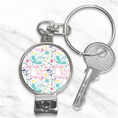 Cute Bird Pattern Nail Clippers Key Chain by designsbymallika