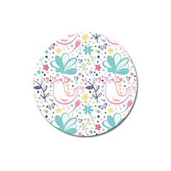 Cute Bird Pattern Magnet 3  (round) by designsbymallika