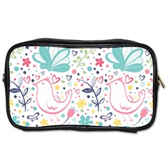 Cute Bird Pattern Toiletries Bag (two Sides) by designsbymallika