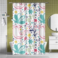 Cute Bird Pattern Shower Curtain 48  X 72  (small)  by designsbymallika