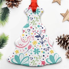 Cute Bird Pattern Christmas Tree Ornament (two Sides) by designsbymallika