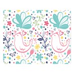 cute bird pattern Two Sides Premium Plush Fleece Blanket (Large) 80 x60  Blanket Back