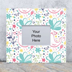 Cute Bird Pattern White Wall Photo Frame 5  X 7  by designsbymallika