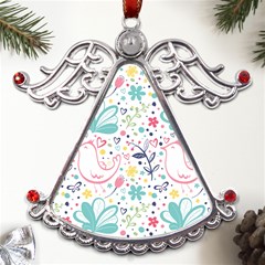 Cute Bird Pattern Metal Angel With Crystal Ornament