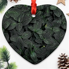 Leaves Plant Foliage Green Ornament (heart)