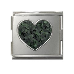 Leaves Plant Foliage Green Mega Link Heart Italian Charm (18mm)