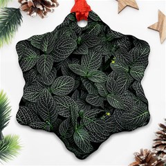 Leaves Plant Foliage Green Ornament (snowflake)