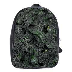 Leaves Plant Foliage Green School Bag (xl)