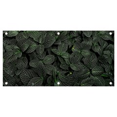 Leaves Plant Foliage Green Banner And Sign 4  X 2  by Cemarart