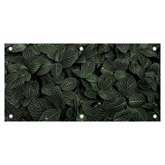 Leaves Plant Foliage Green Banner And Sign 6  X 3  by Cemarart