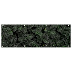 Leaves Plant Foliage Green Banner And Sign 9  X 3  by Cemarart