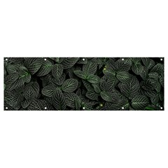 Leaves Plant Foliage Green Banner And Sign 12  X 4  by Cemarart