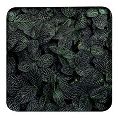 Leaves Plant Foliage Green Square Glass Fridge Magnet (4 Pack) by Cemarart