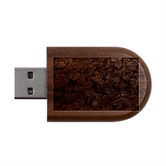 Leaves Plant Foliage Green Wood Oval Usb Flash Drive by Cemarart