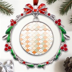 Shells Pattern Metal X mas Wreath Ribbon Ornament