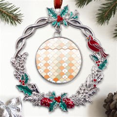 Shells Pattern Metal X mas Wreath Holly Leaf Ornament