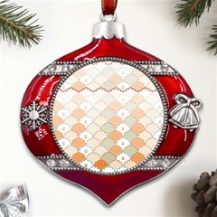 Shells Pattern Metal Snowflake And Bell Red Ornament