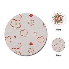 Floral Pattern Playing Cards Single Design (round)