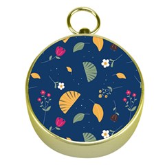 Cute Korean Pattern Gold Compasses by designsbymallika