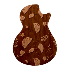 Cute Korean Pattern Guitar Shape Wood Guitar Pick Holder Case And Picks Set by designsbymallika