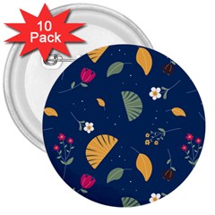 Cute Korean Pattern 3  Buttons (10 Pack)  by designsbymallika