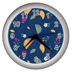 Cute Korean Pattern Wall Clock (silver) by designsbymallika