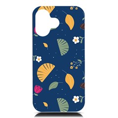 Cute Korean Pattern Iphone 16 Black Uv Print Pc Hardshell Case by designsbymallika