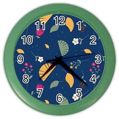 Cute Korean Pattern Color Wall Clock by designsbymallika