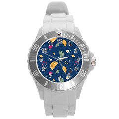 Cute Korean Pattern Round Plastic Sport Watch (l) by designsbymallika