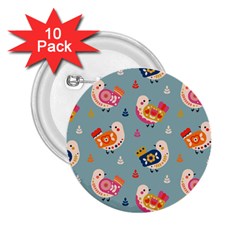 Cute Bird Pattern 2 25  Buttons (10 Pack)  by designsbymallika