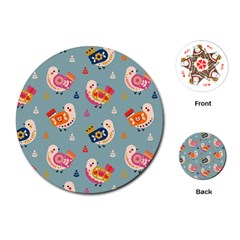 Cute Bird Pattern Playing Cards Single Design (round)