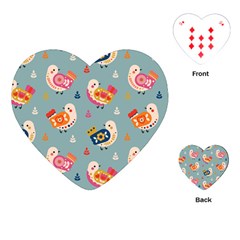 Cute Bird Pattern Playing Cards Single Design (heart)