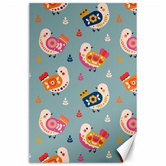 Cute Bird Pattern Canvas 24  X 36  by designsbymallika