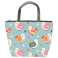 Cute Bird Pattern Bucket Bag by designsbymallika