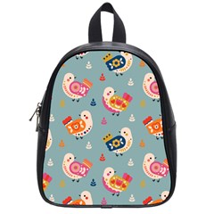 Cute Bird Pattern School Bag (small) by designsbymallika