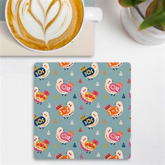 Cute Bird Pattern Uv Print Square Tile Coaster  by designsbymallika