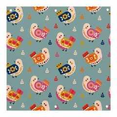 Cute Bird Pattern Banner And Sign 3  X 3  by designsbymallika