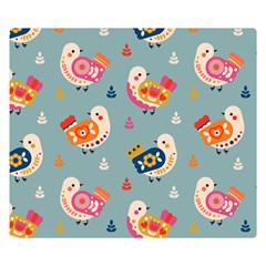 Cute Bird Pattern Premium Plush Fleece Blanket (small) by designsbymallika