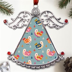 Cute Bird Pattern Metal Angel With Crystal Ornament