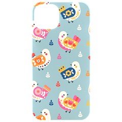 Cute Bird Pattern Iphone 15 Pro Black Uv Print Pc Hardshell Case