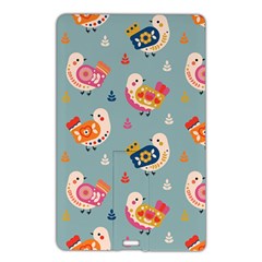 Cute Bird Pattern Name Card Style Usb Flash Drive by designsbymallika