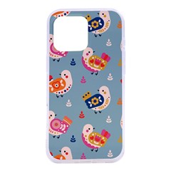 Cute Bird Pattern Iphone 16 Pro Max Tpu Uv Print Case by designsbymallika