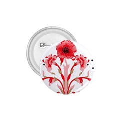 A Design Of A Red Flower On A White Background 1 75  Buttons