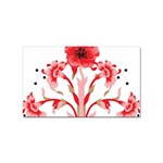 A Design Of A Red Flower On A White Background Sticker Rectangular (100 pack) Front